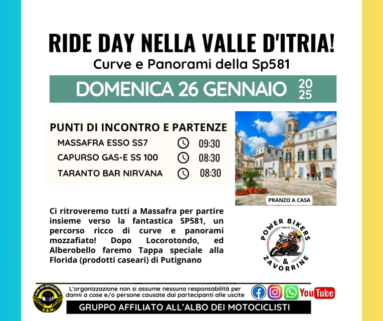 RIDE DAY IN VALLE D’ITRIA